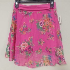 Aeropostale Pink Floral Overlay Skirt S/P